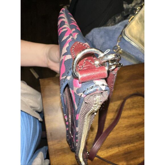 Fossil Black Pink And Tan Clutch Crossbody Handbag Leather 11x7 Inch - Picture 13 of 16